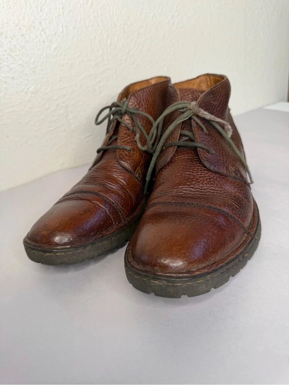 Born men brown leather lace up ankle boots